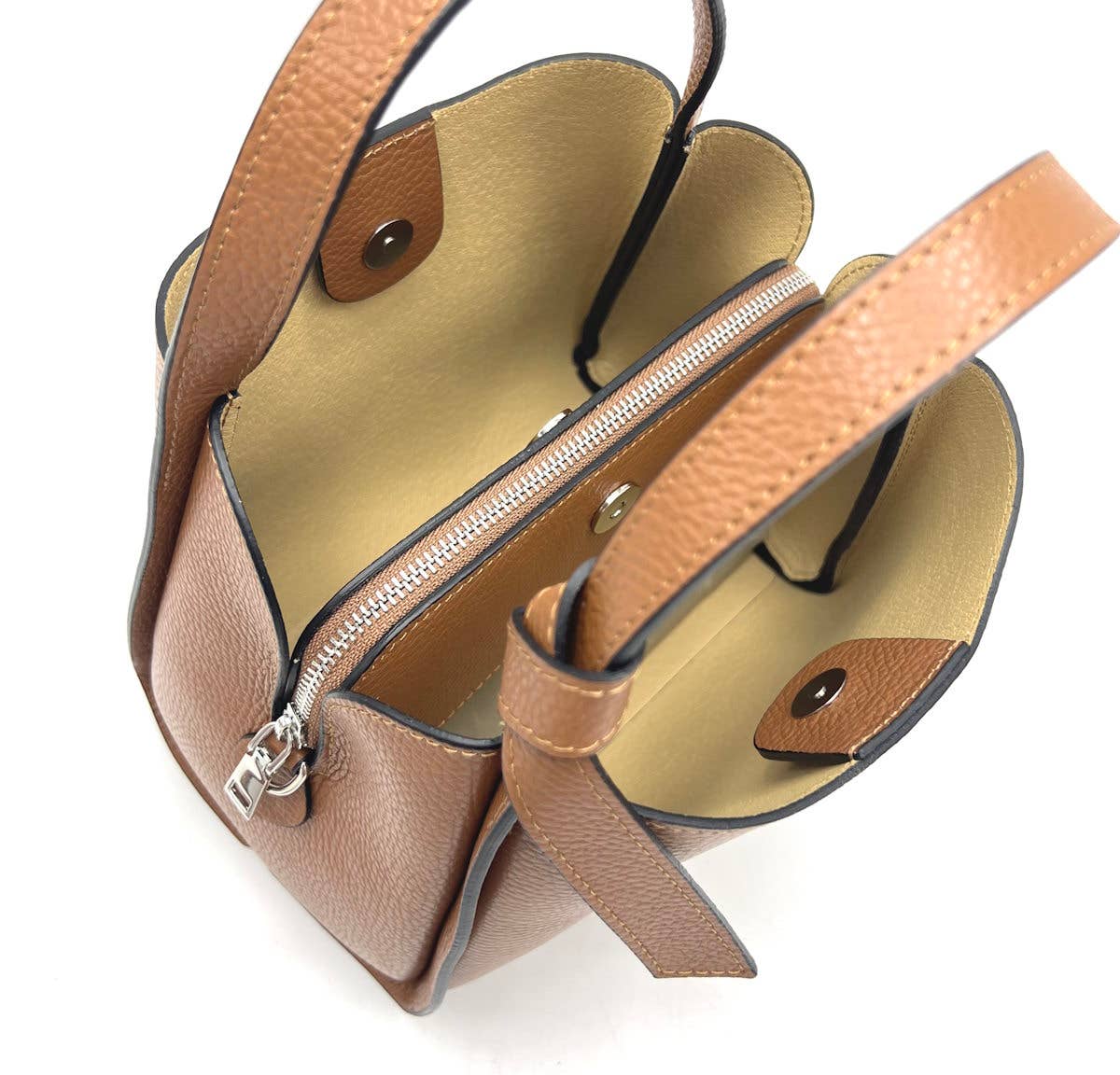 Pienza – Italian Leather Tote Handbag – Olive Green