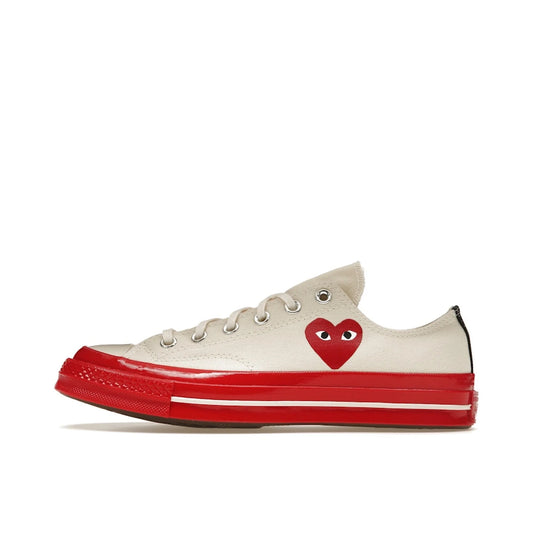 Converse Chuck Taylor All Star 70 Ox CDG PLAY Egret Red Midsole