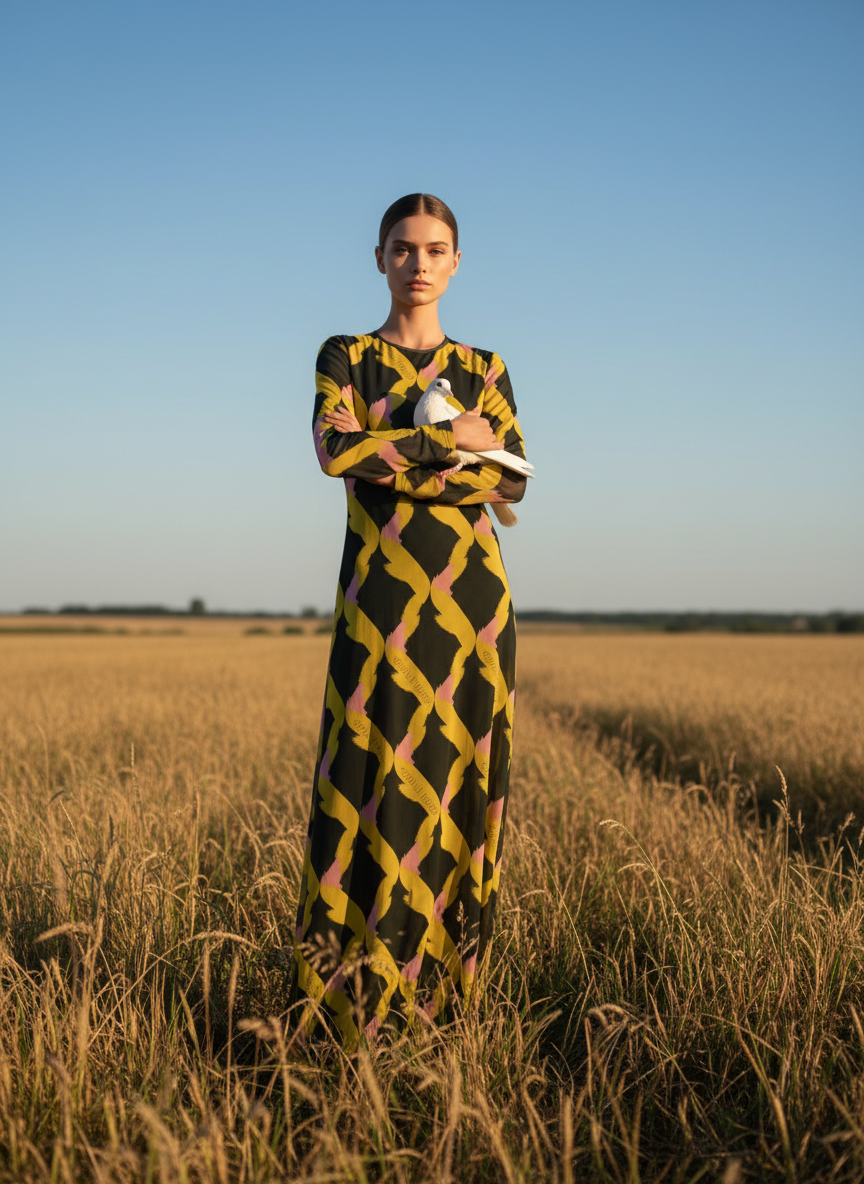 Riviera Diamanté Long Mesh Resort Dress