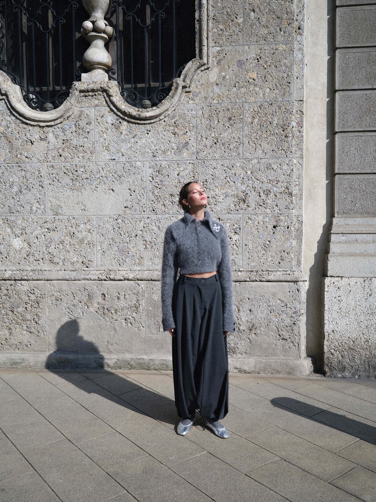 Zoe Crop Sweater Flint Gray