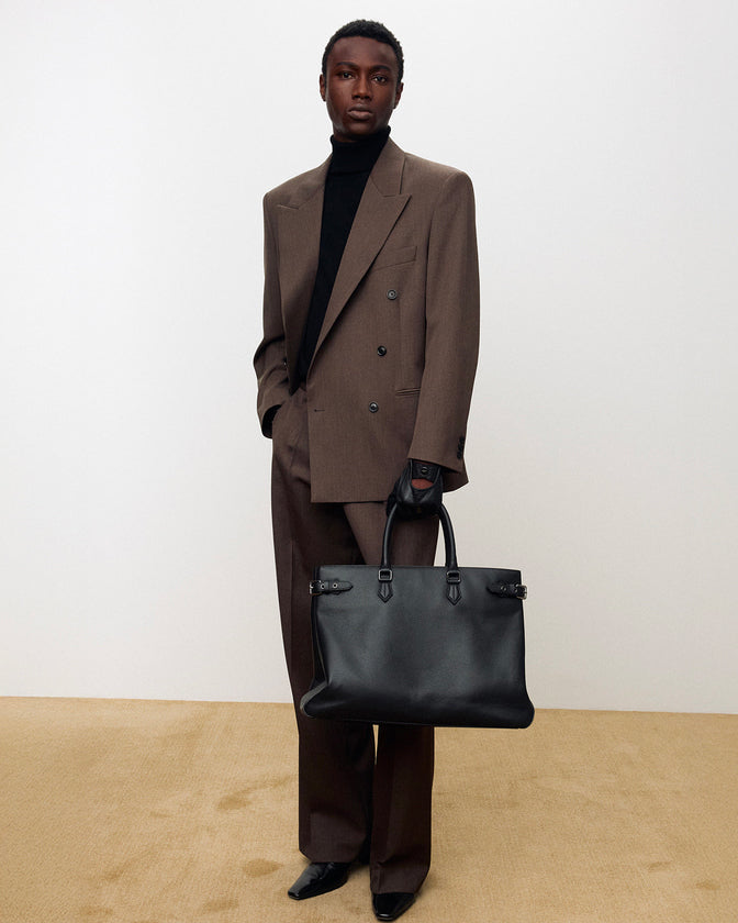 Blazer Double-Breasted Melange Woo Hazelnut