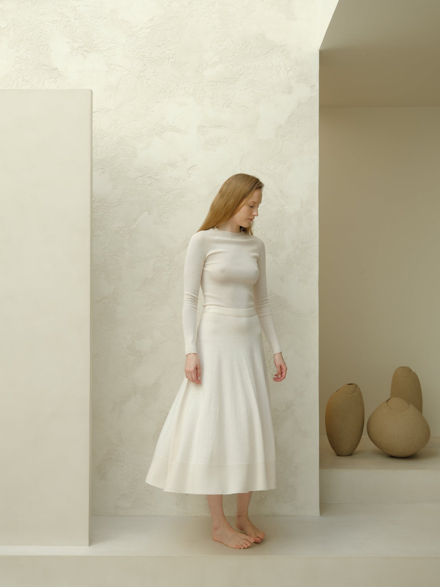 Extra Fine Merino Wool A-Line Skirt (3D-Knit)