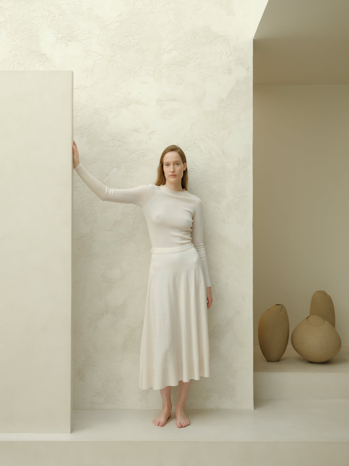 Extra Fine Merino Wool A-Line Skirt (3D-Knit)