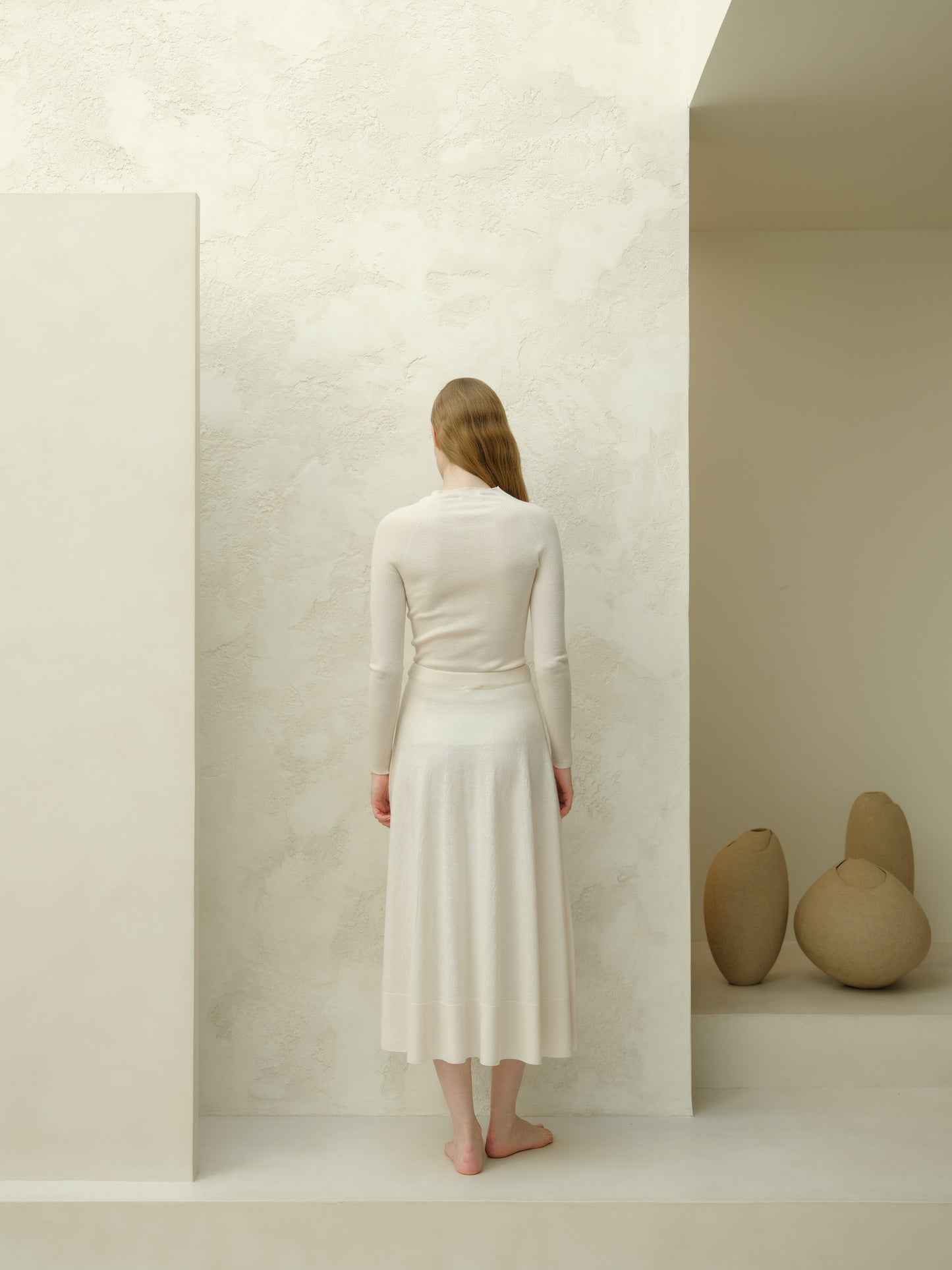 Extra Fine Merino Wool A-Line Skirt (3D-Knit)