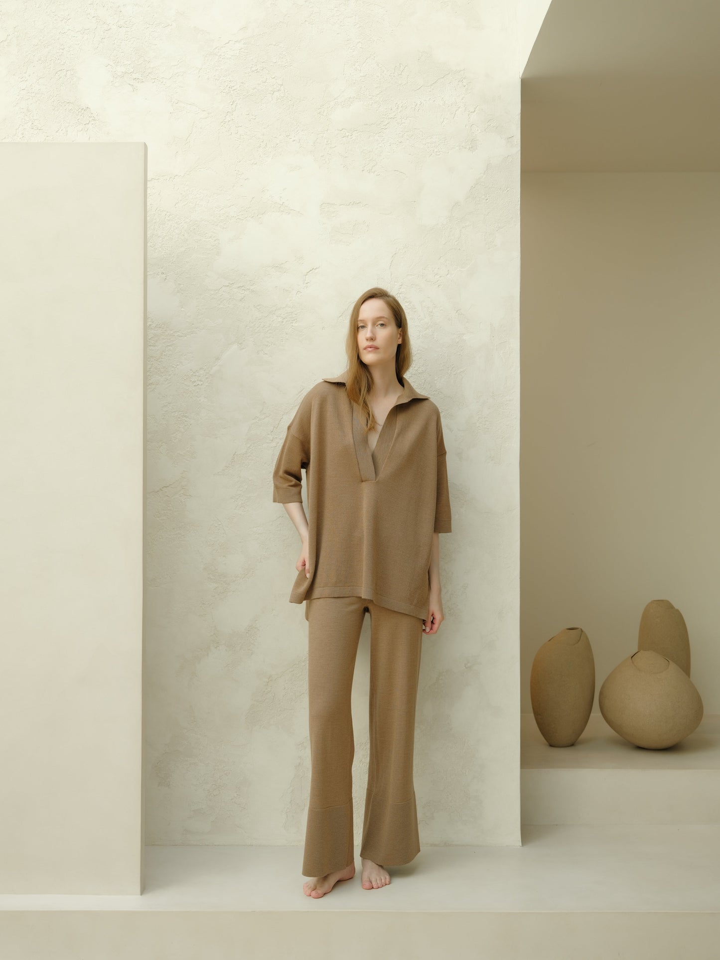 Extra Fine Merino Wide-Leg Trousers