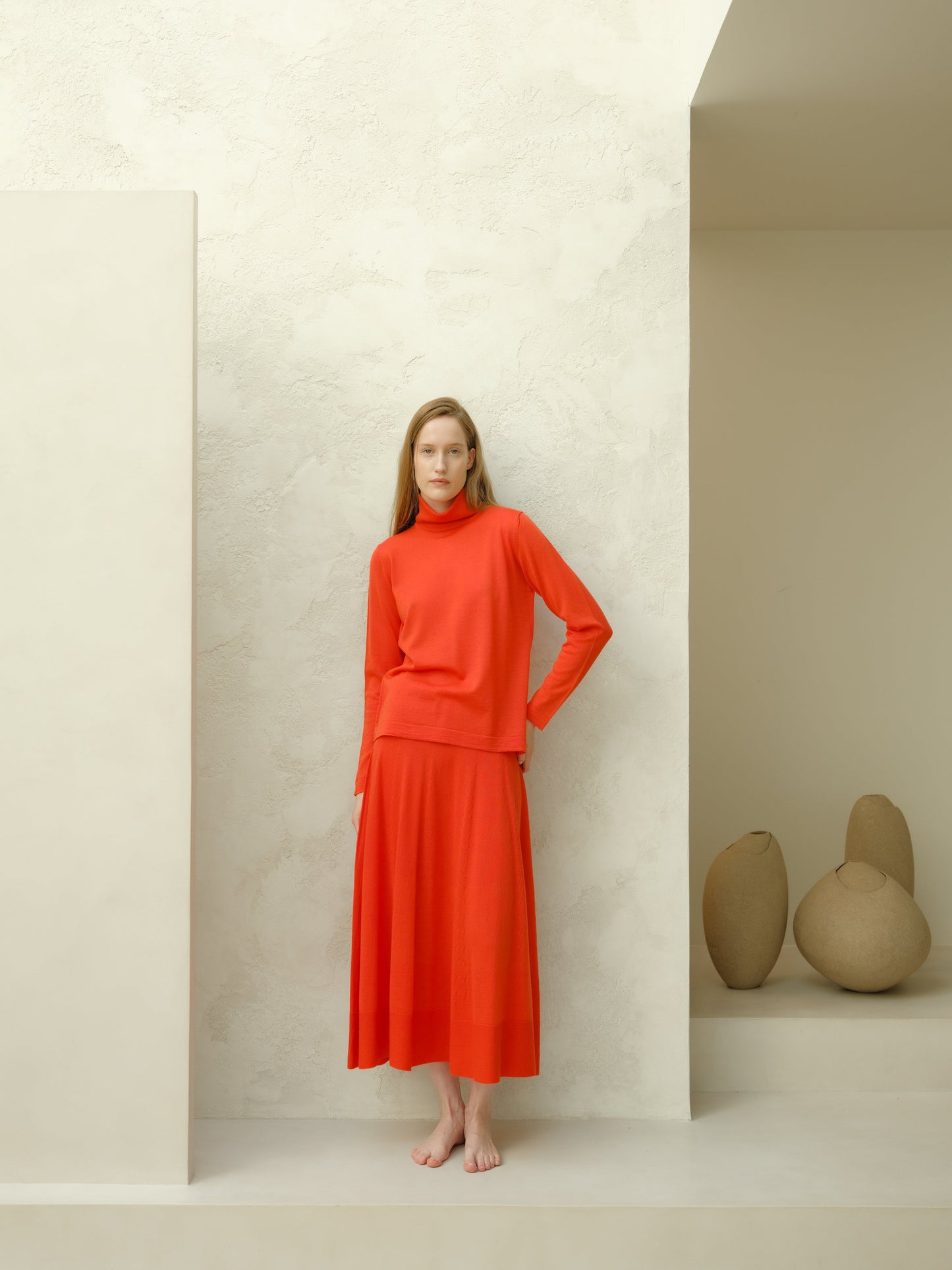 Extra Fine Merino Wool A-Line Skirt (3D-Knit)