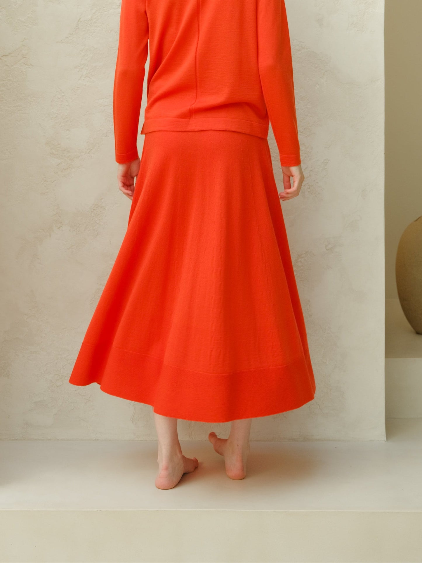 Extra Fine Merino Wool A-Line Skirt (3D-Knit)