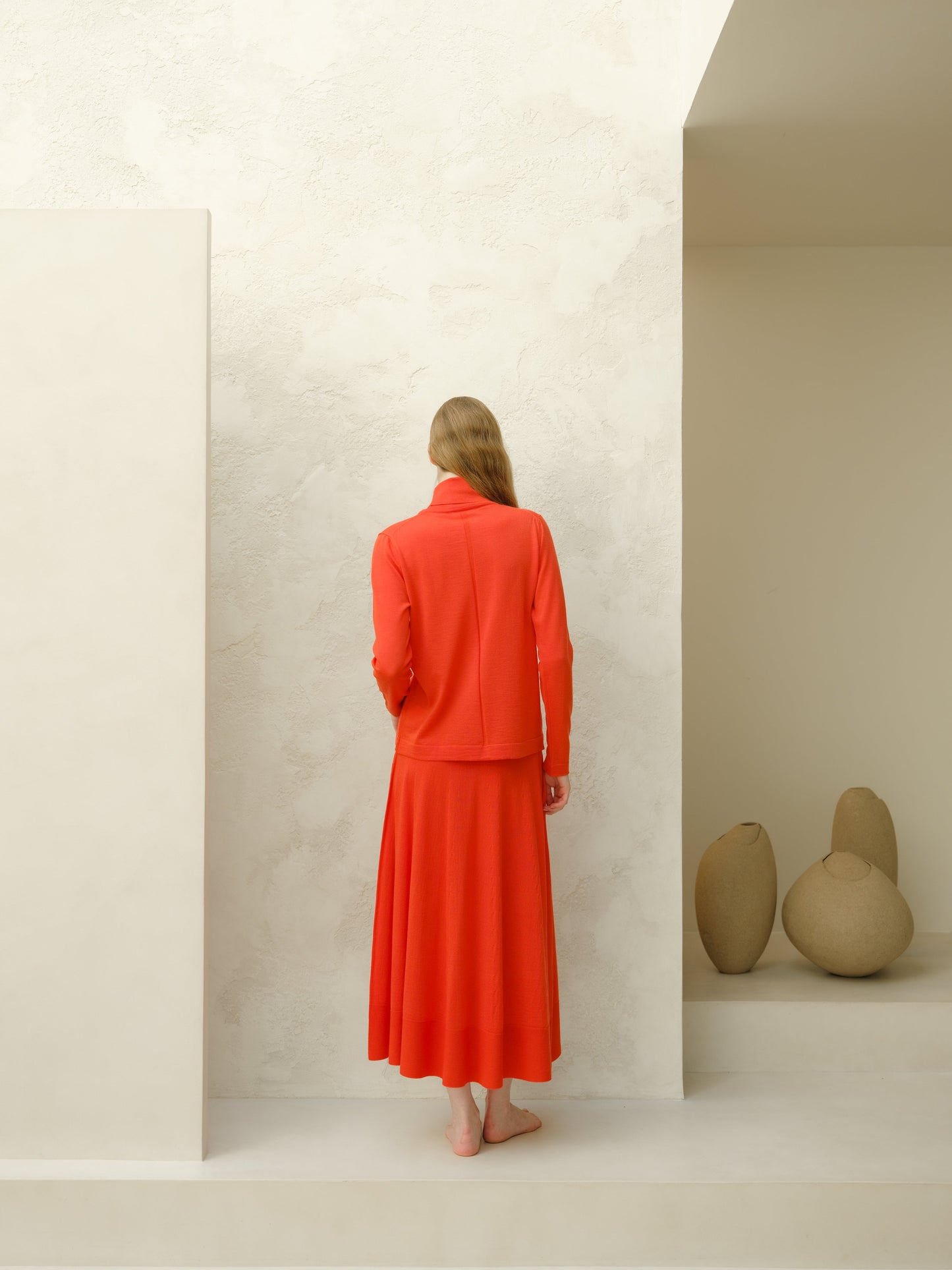 Extra Fine Merino Wool A-Line Skirt (3D-Knit)