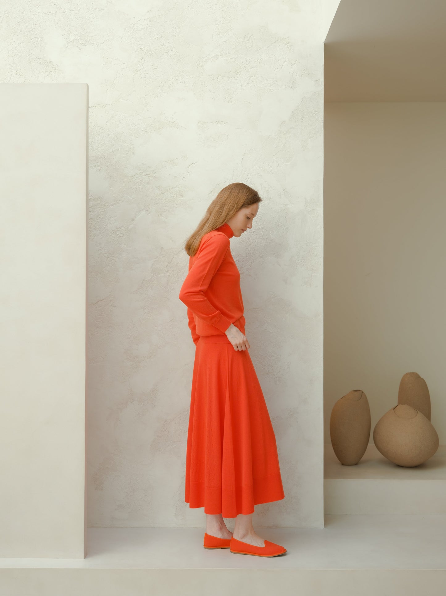 Extra Fine Merino Wool A-Line Skirt (3D-Knit)