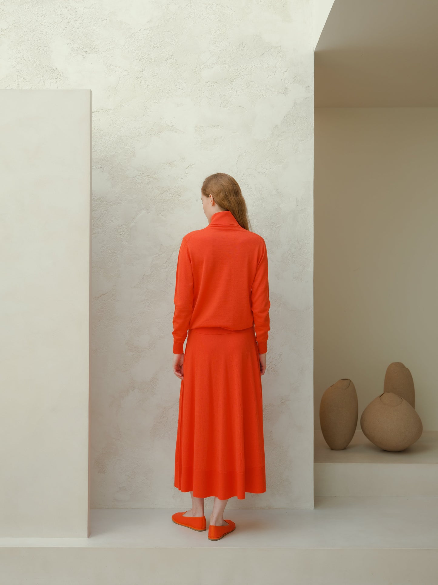 Extra Fine Merino Wool A-Line Skirt (3D-Knit)