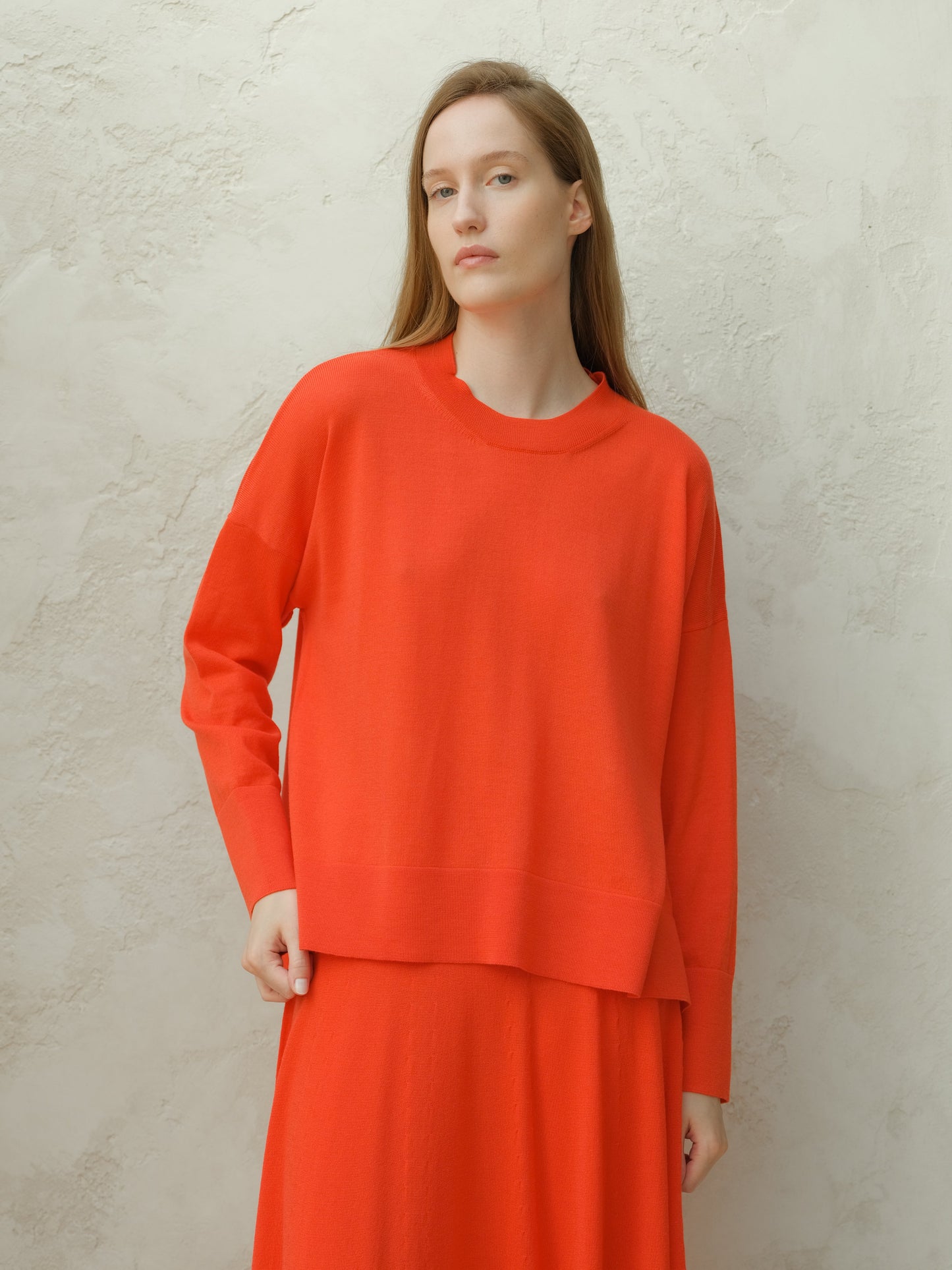Extra Fine Merino Wool Oversized Crewneck Sweater 