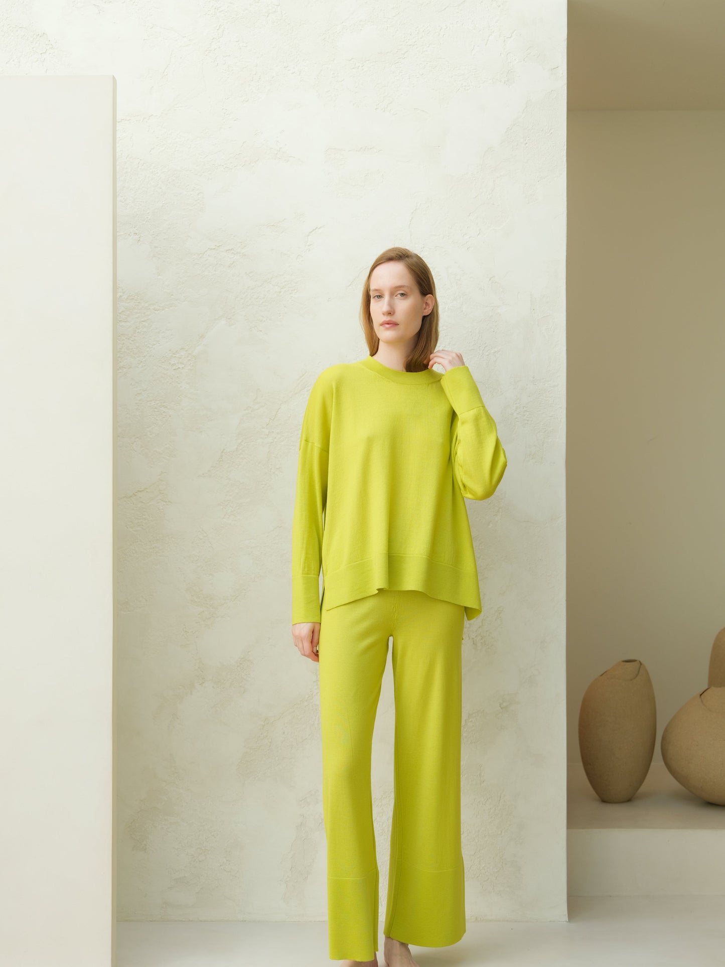 Extra Fine Merino Wide-Leg Trousers