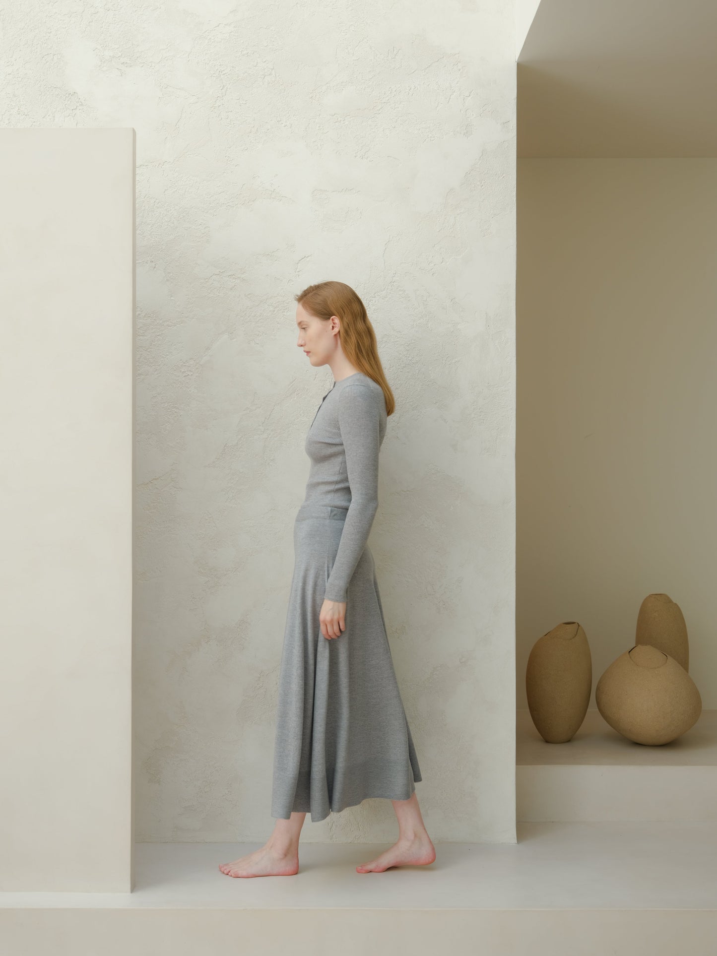 Extra Fine Merino Wool A-Line Skirt (3D-Knit)