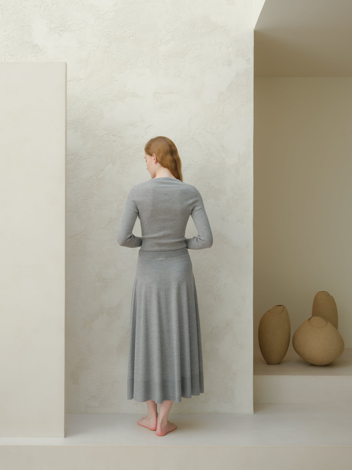 Extra Fine Merino Wool A-Line Skirt (3D-Knit)