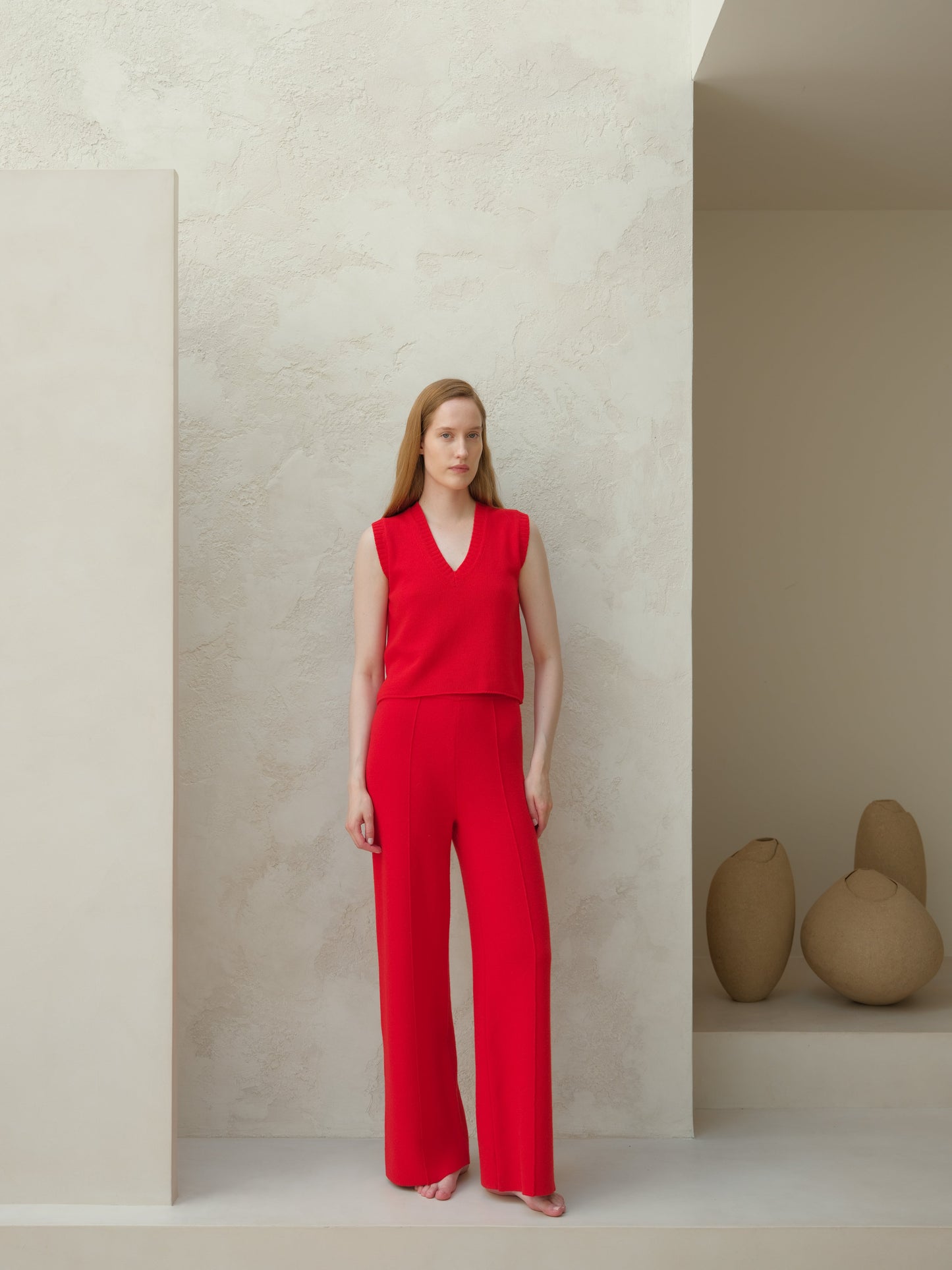 Cashmere Mix Sleeveless V-neck Top