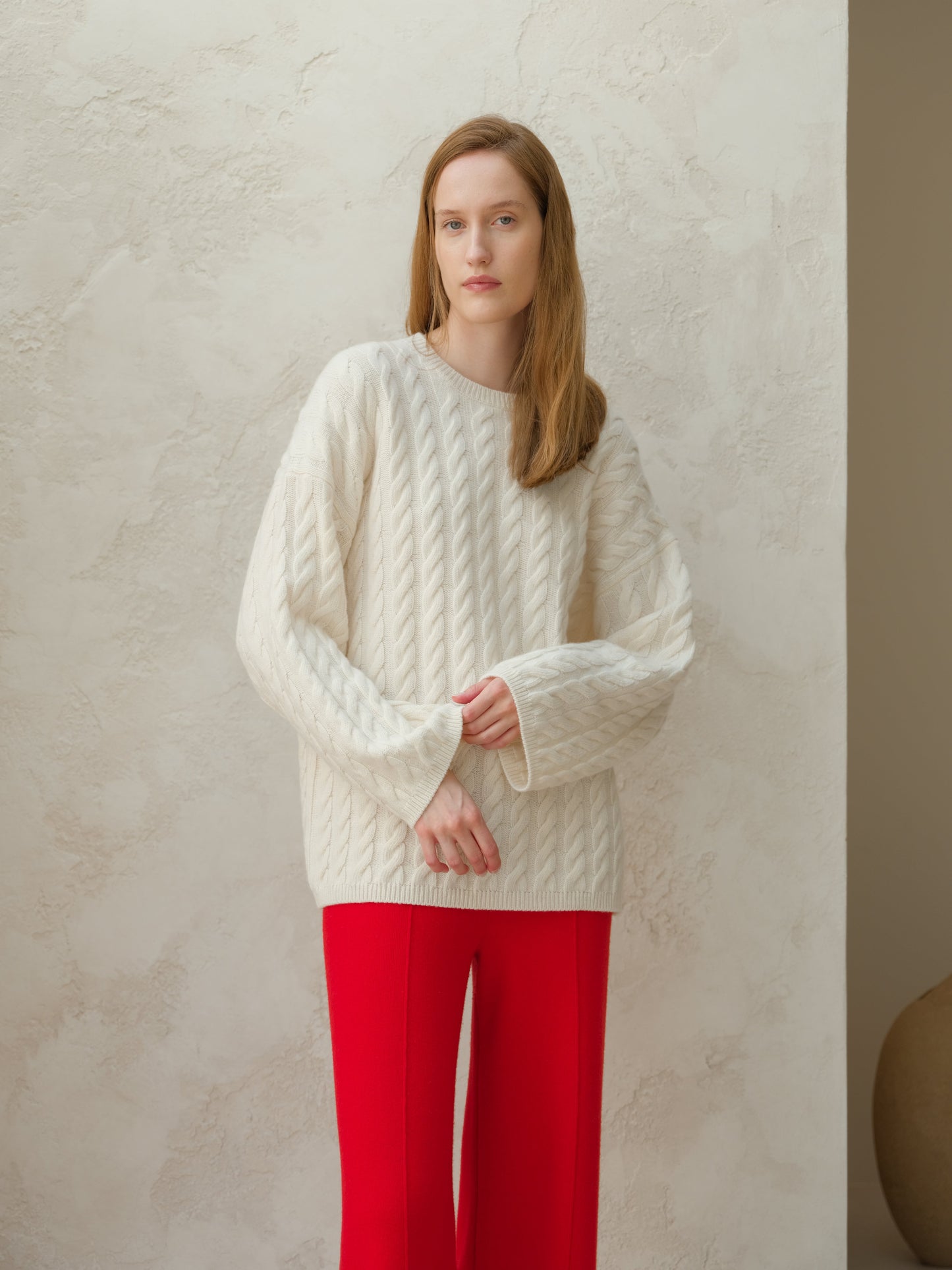 Maxi Cable-Knit Sweater in Cashmere Mix