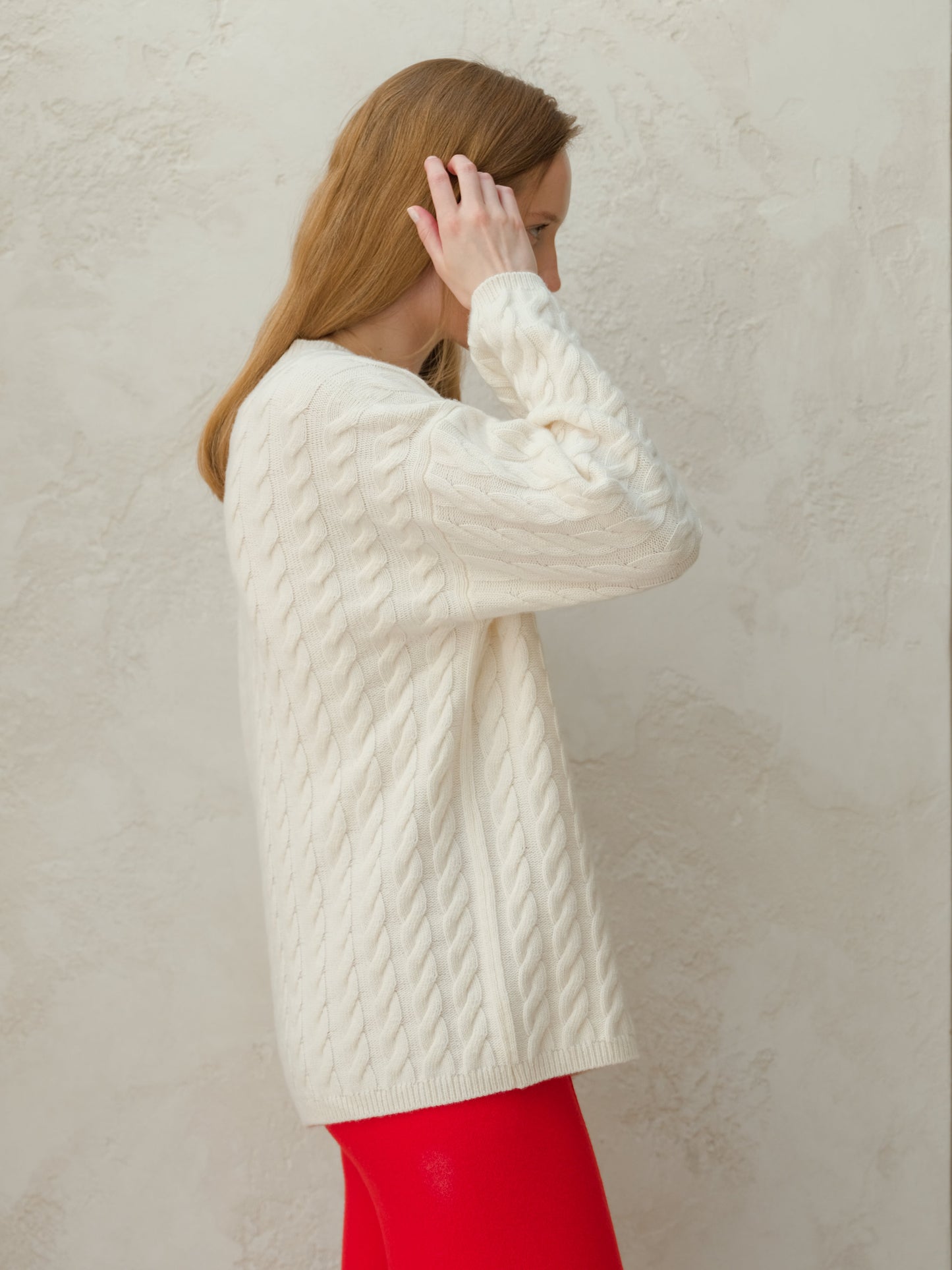 Maxi Cable-Knit Sweater in Cashmere Mix