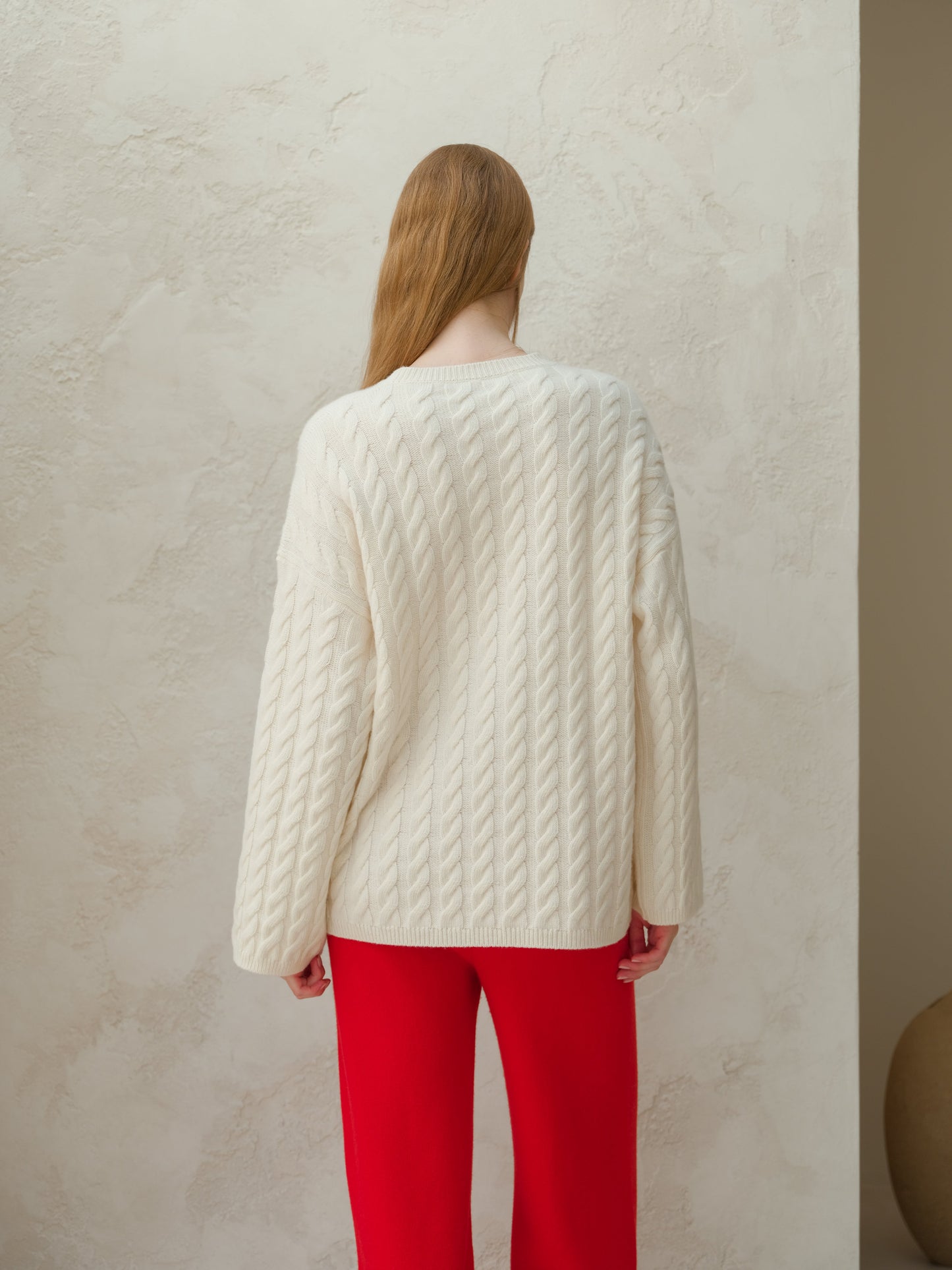 Maxi Cable-Knit Sweater in Cashmere Mix