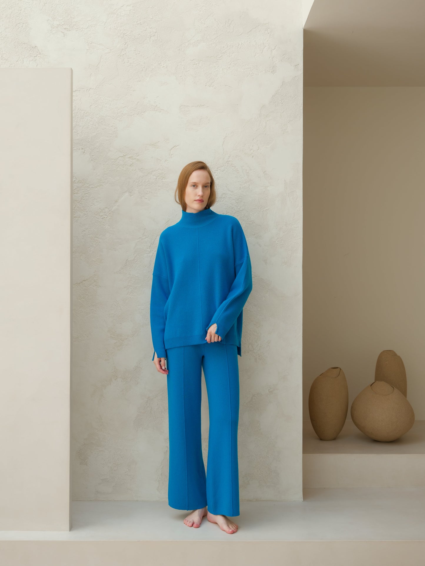 Cashmere Mix Solid Maxi Turtleneck Sweater