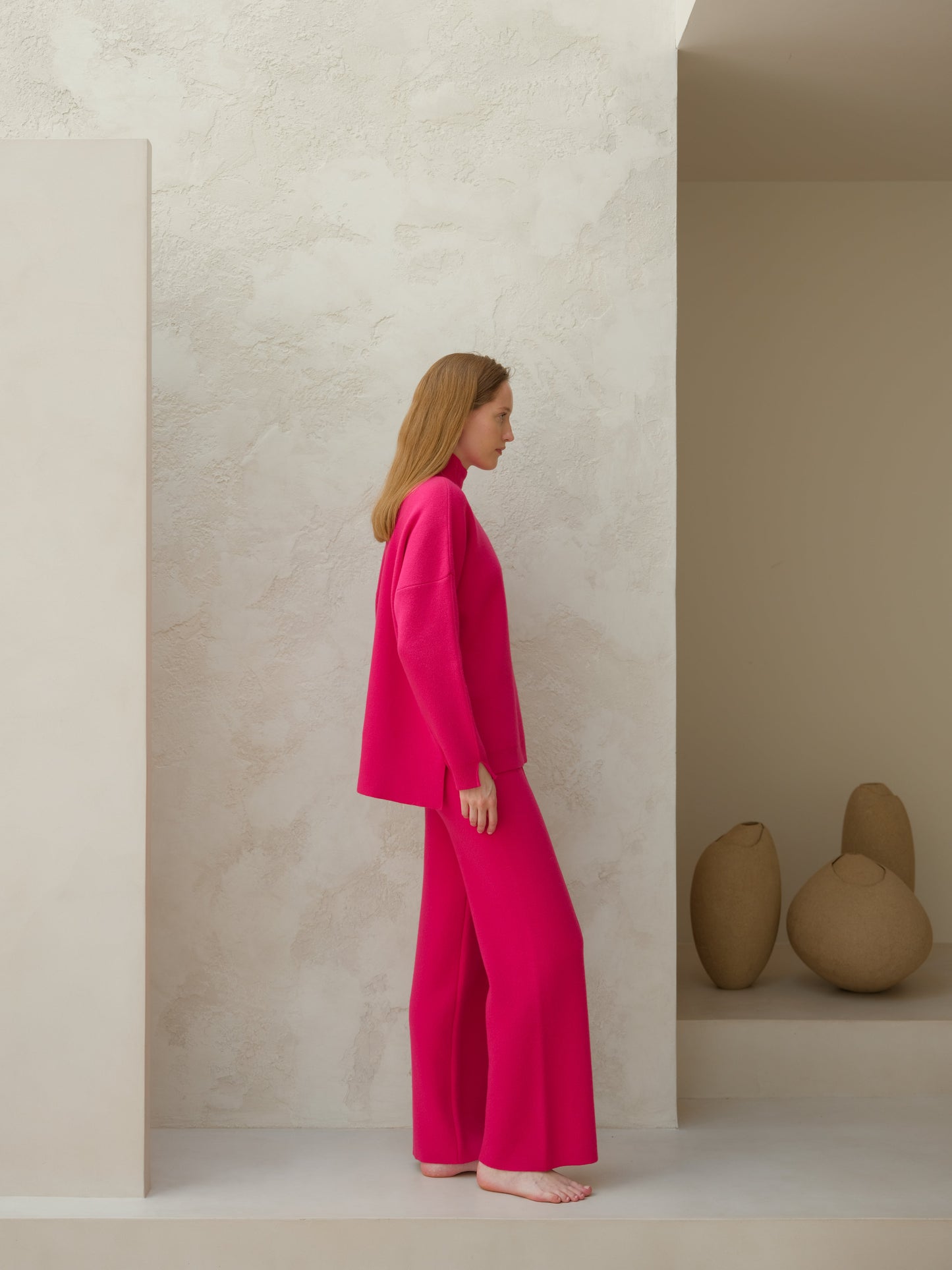 Cashmere Mix Solid Maxi Turtleneck Sweater