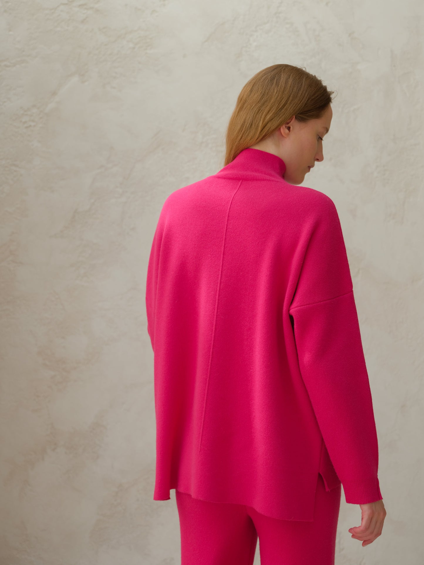 Cashmere Mix Solid Maxi Turtleneck Sweater