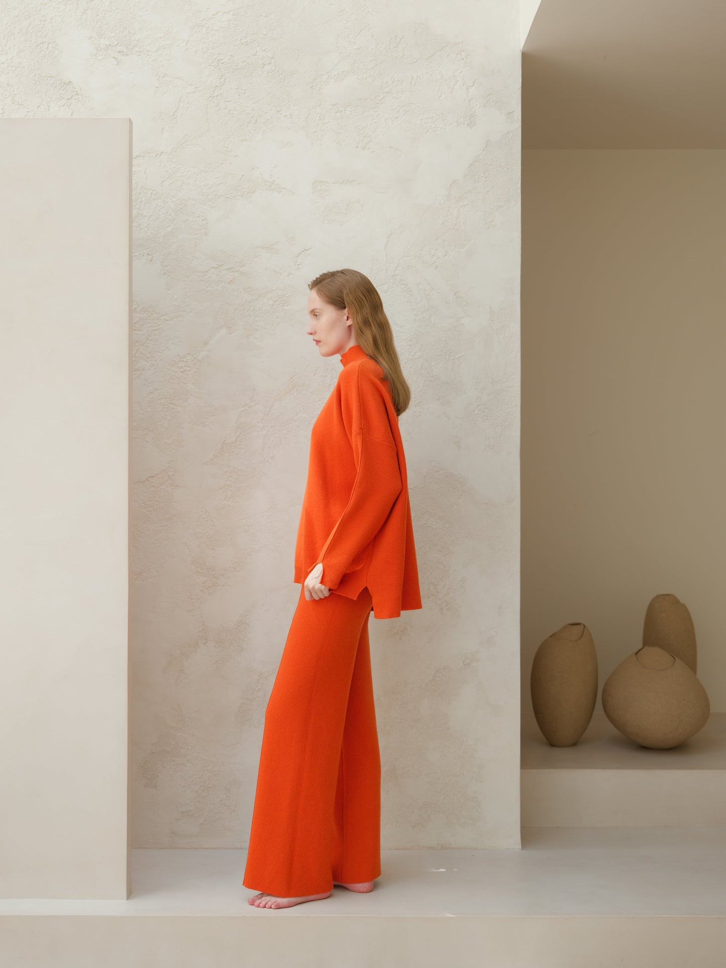 Cashmere Mix Solid Maxi Turtleneck Sweater