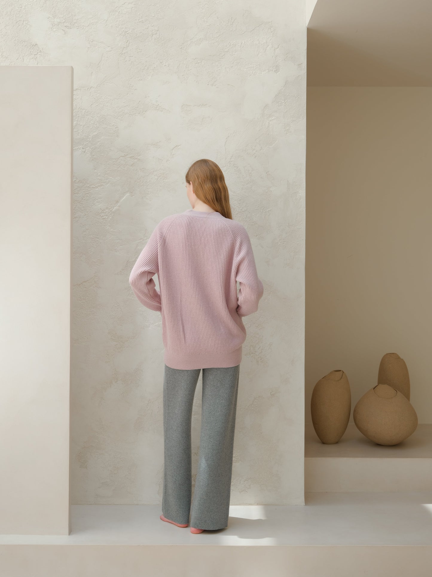 Cashmere Mix Long Ribbed Cardigan