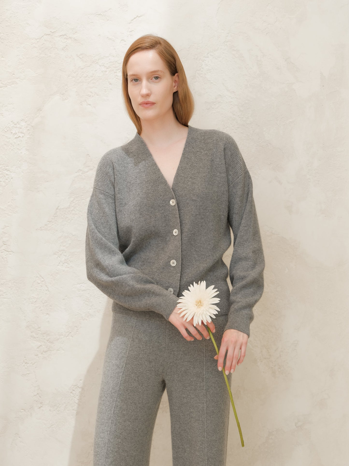 Cashmere Mix Ribbed Cardigan