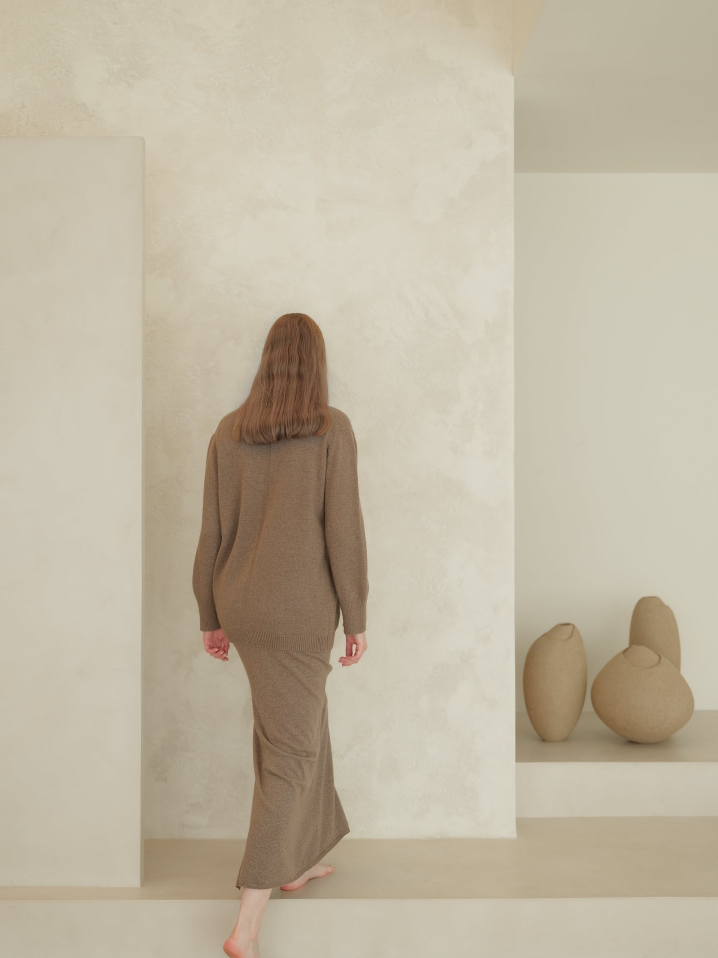 Cashmere Mix V Neck Maxi Cardigan