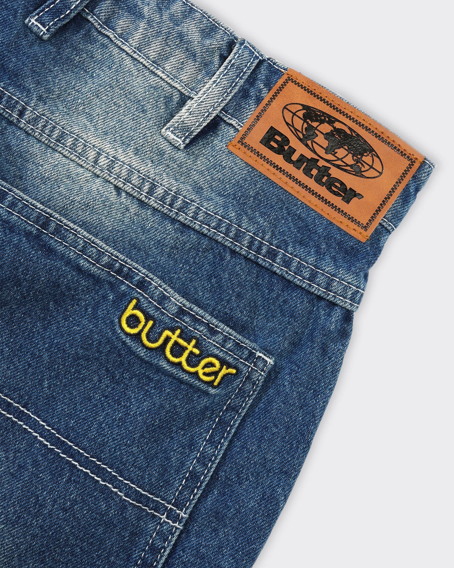 Jeans Alpine Denim Distressed Faded Blue