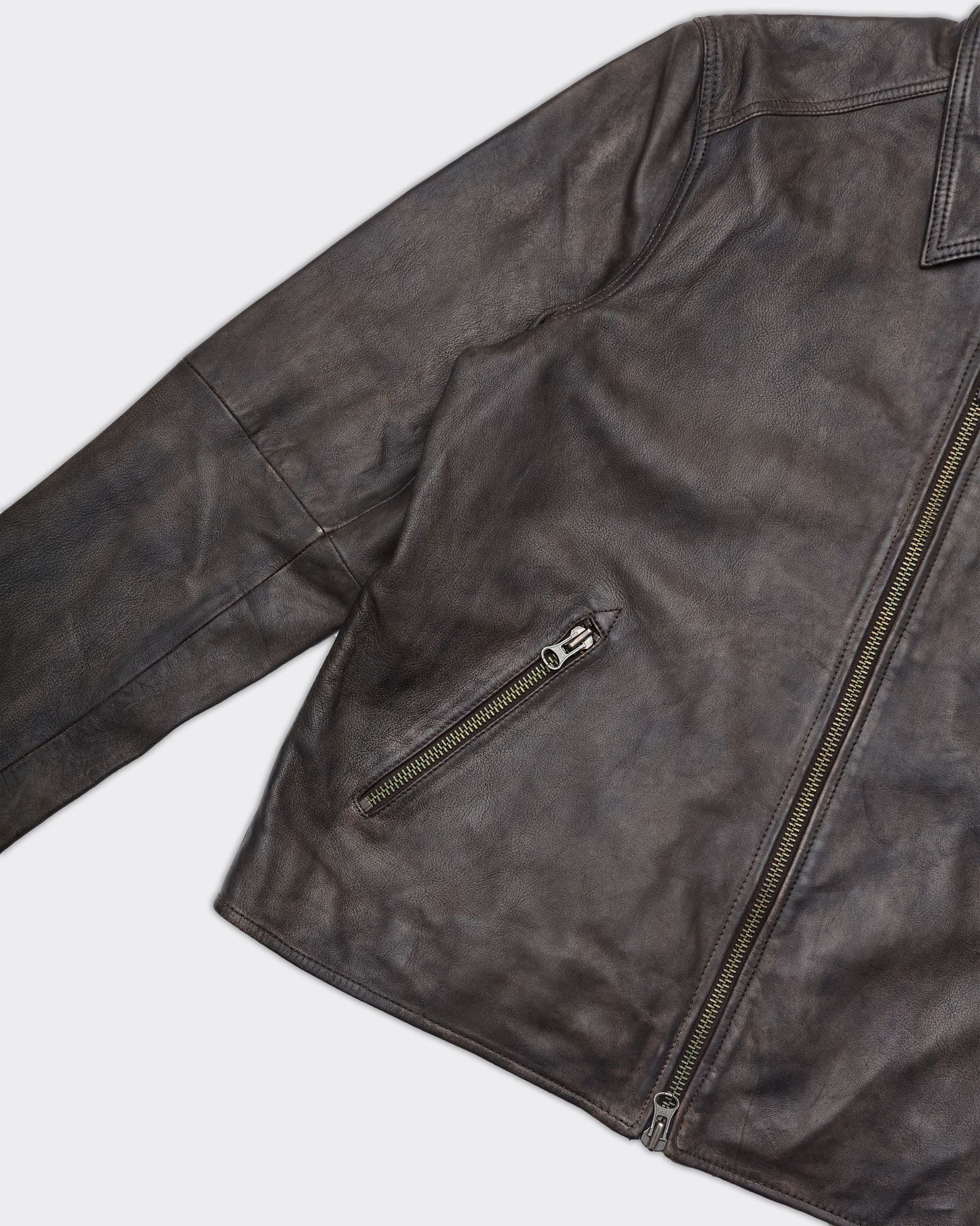 Giacca In Pelle Sacliff Washed Brown