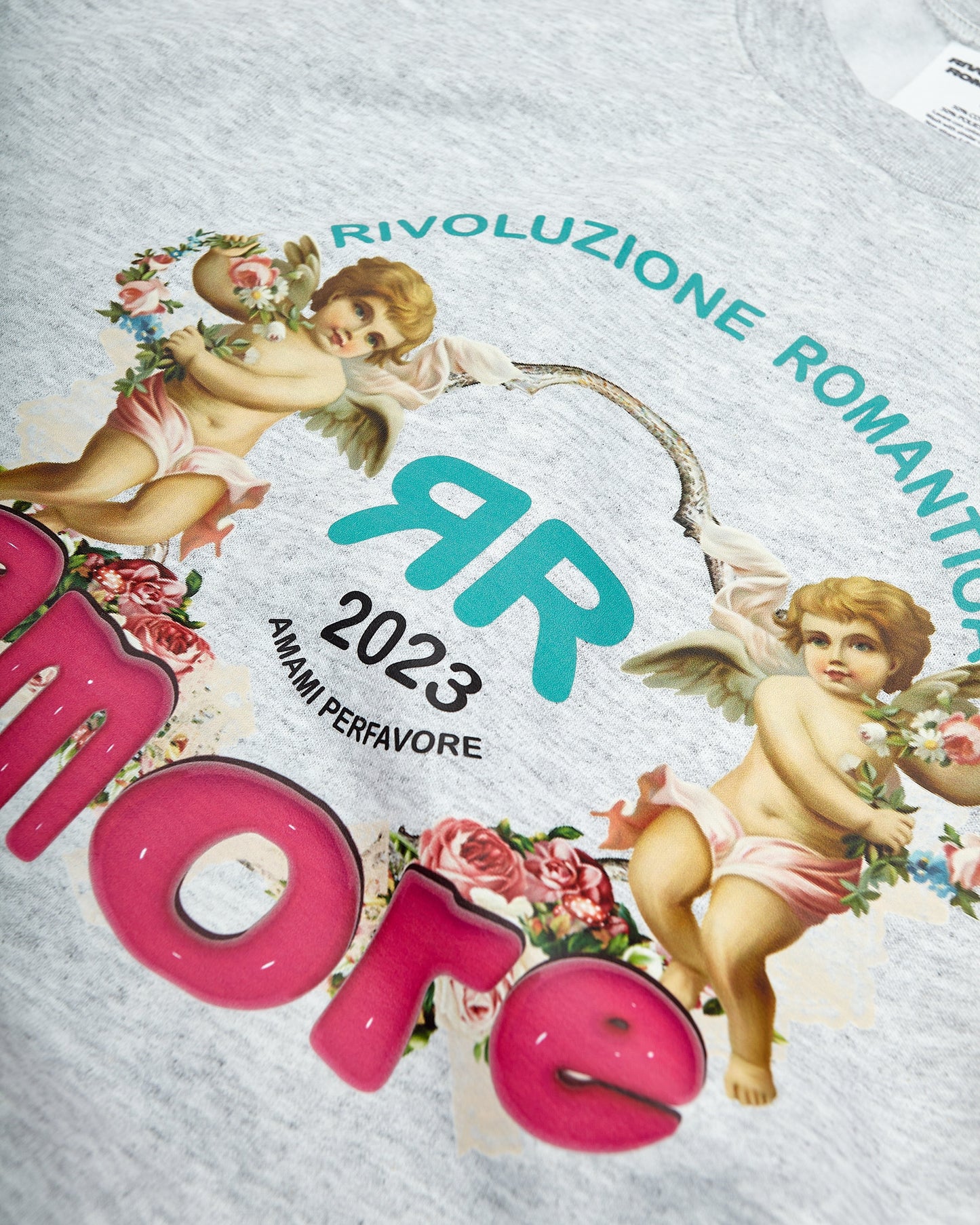 Felpa Girocollo Amore Grigia