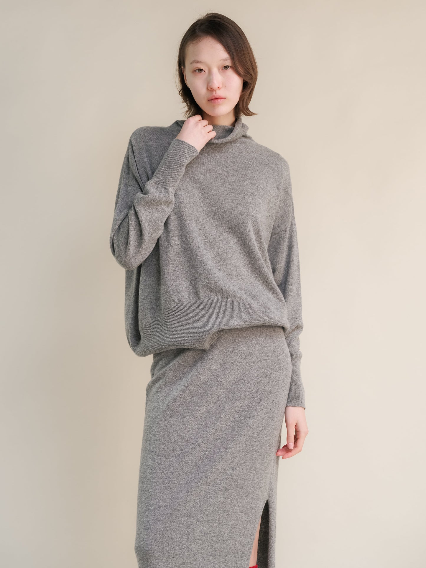 Cashmere Mix Maxi Turtleneck Sweater (3D-Knit)