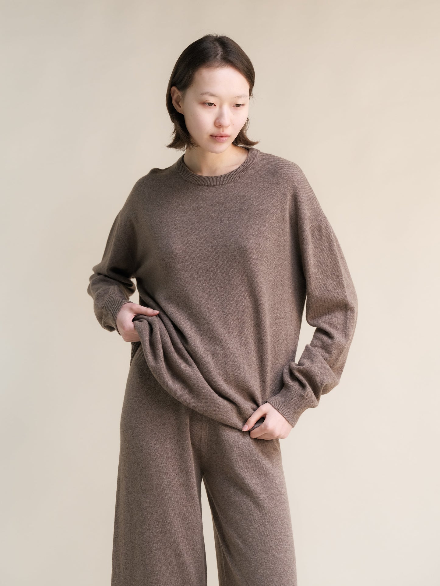 Cashmere Mix Classic Crewneck Sweater