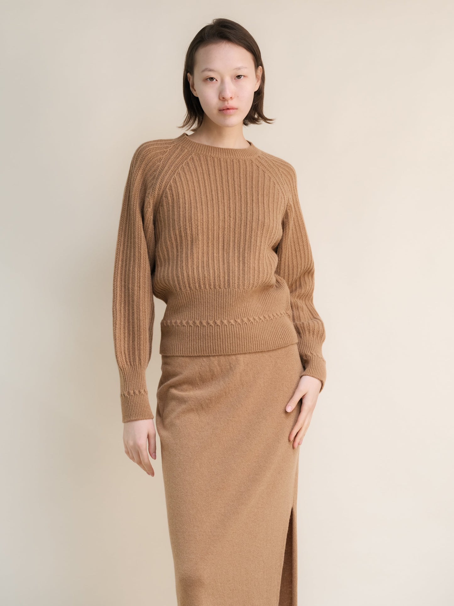 Cashmere Mix Crewneck Raglan Sweater