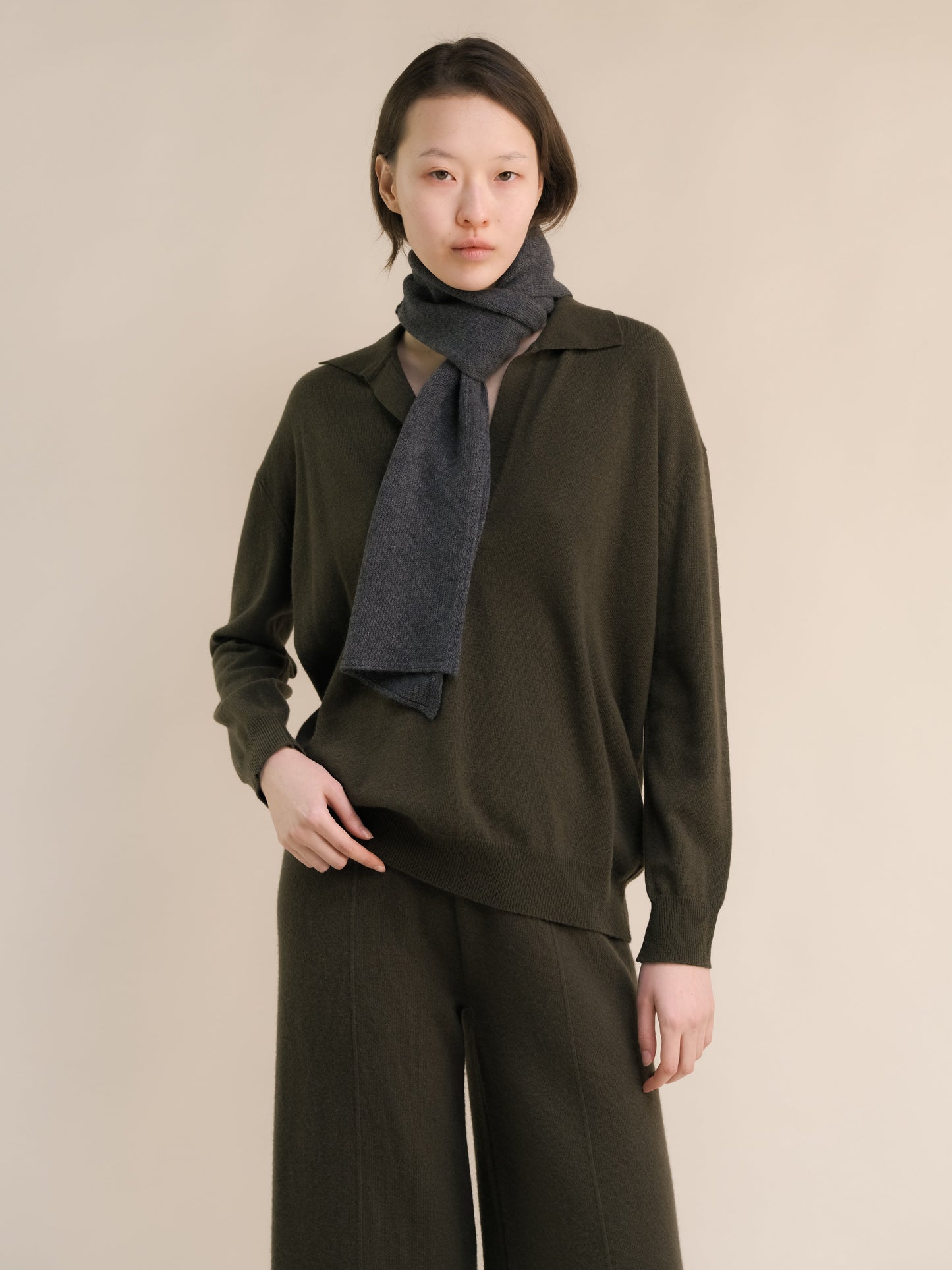 Cashmere Mix Polo Knit