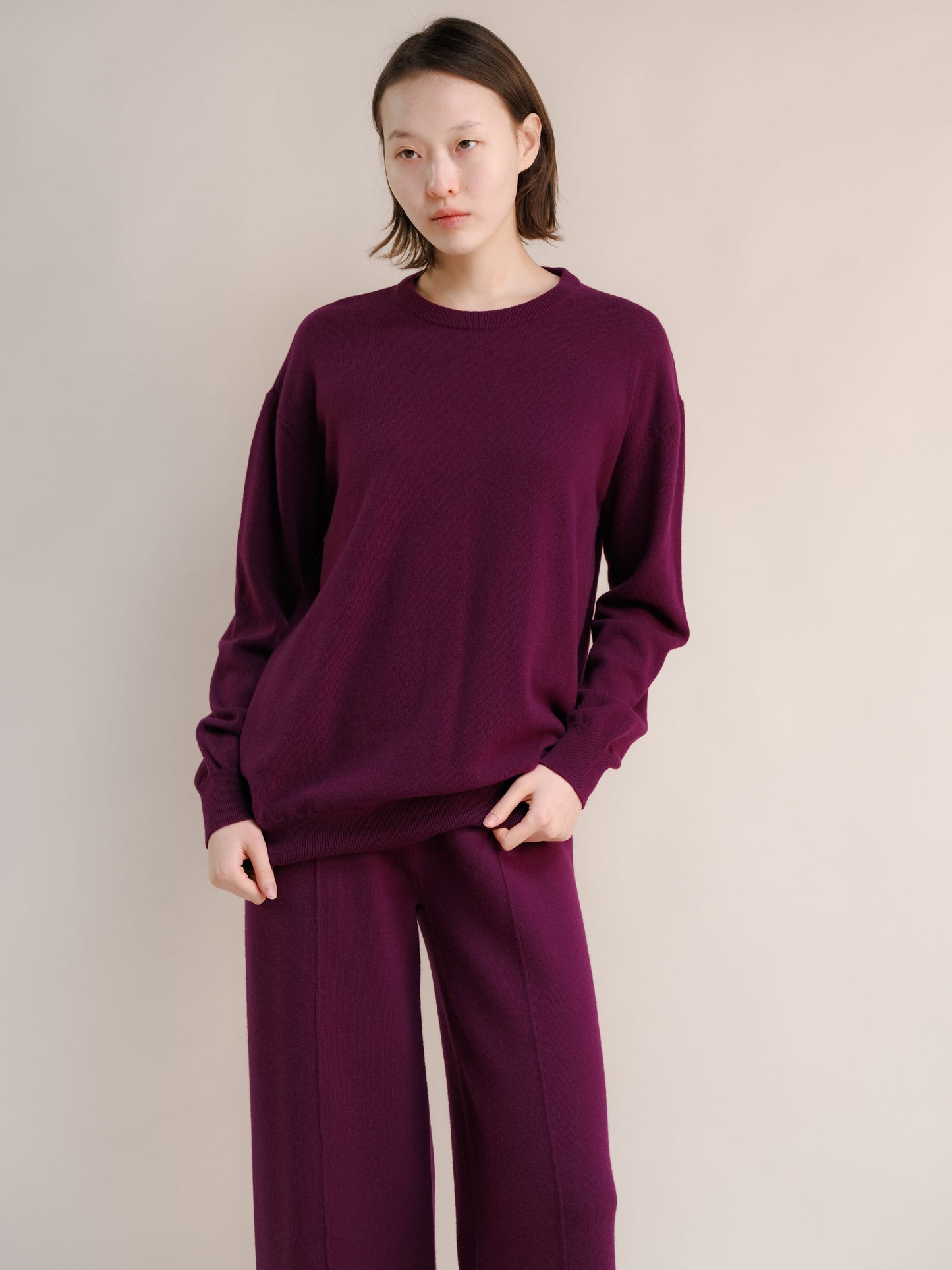 Cashmere Mix Classic Crewneck Sweater