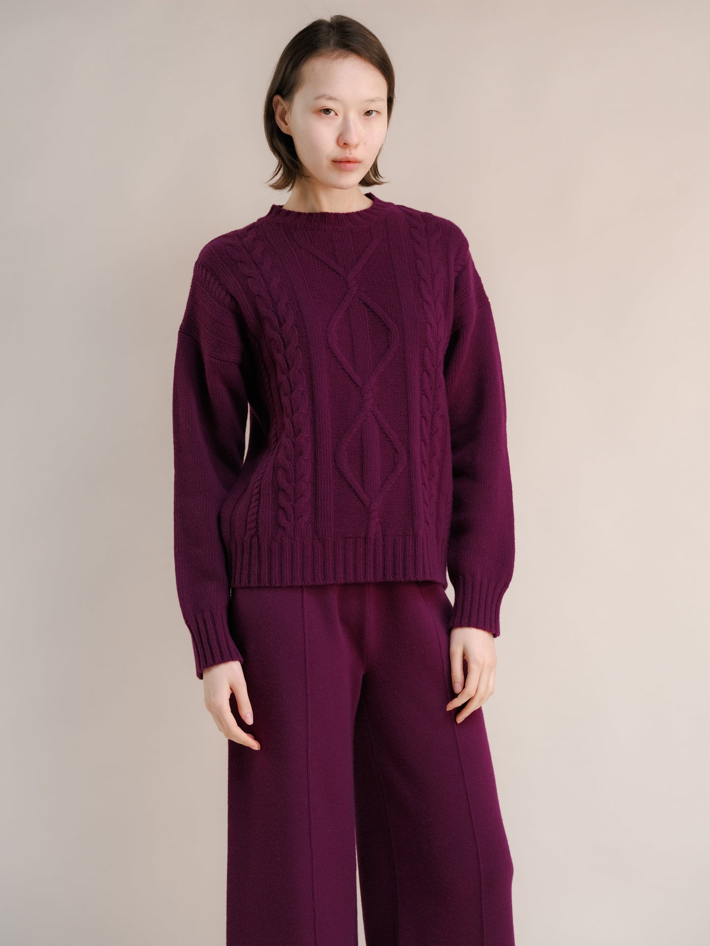 Cashmere Mix Cable Knit Sweater