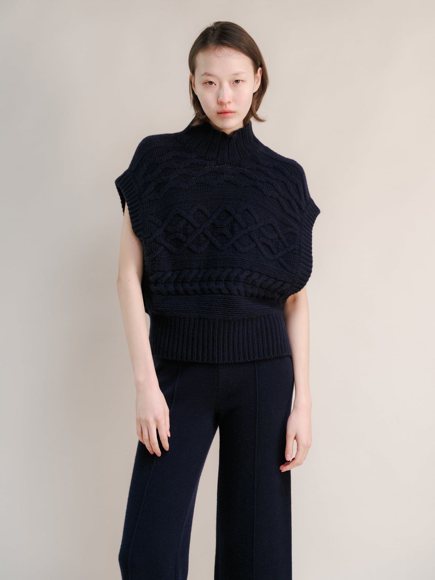 Cashmere Mix Maxi Cable Tunic