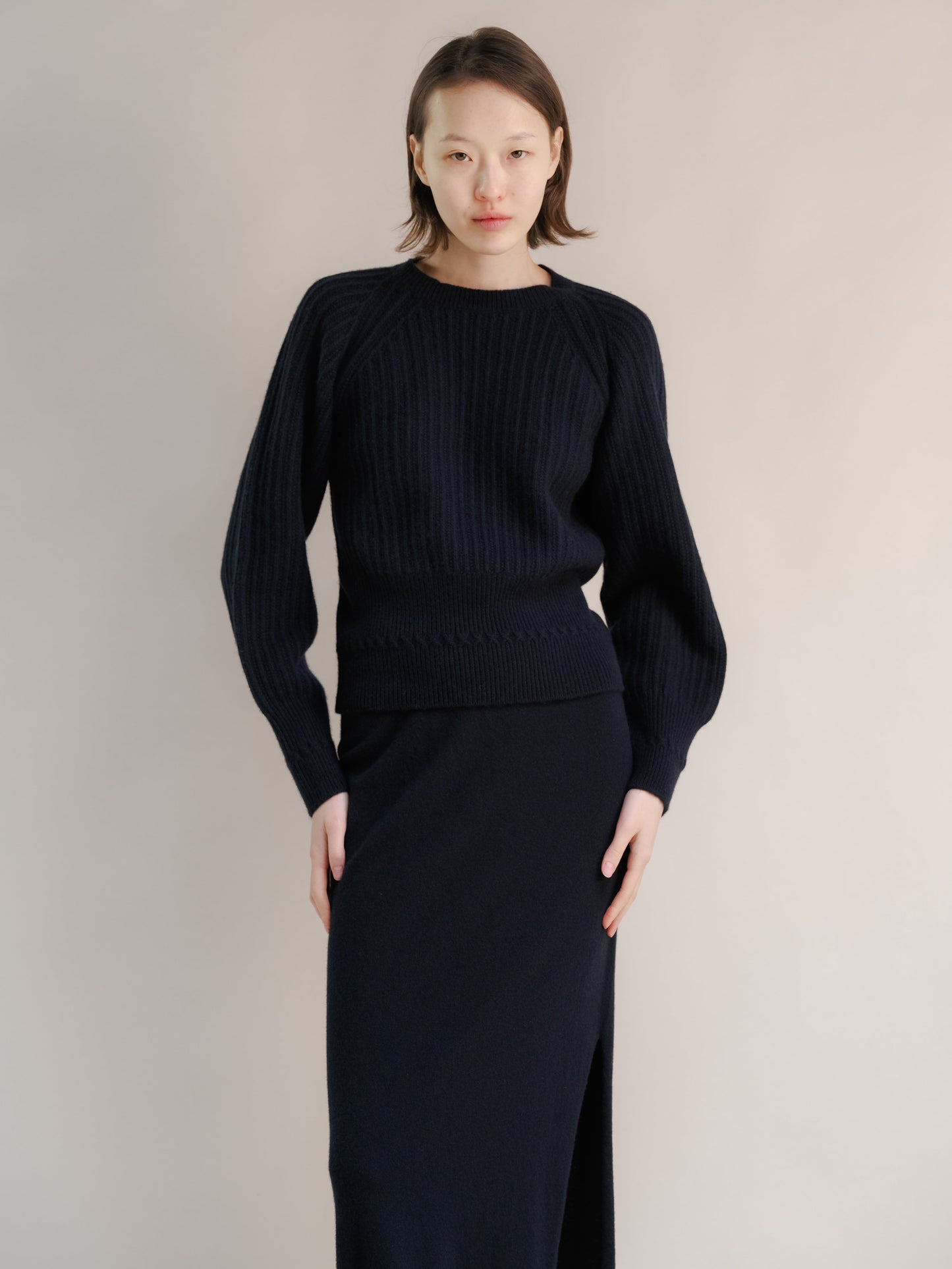 Cashmere Mix Crewneck Raglan Sweater