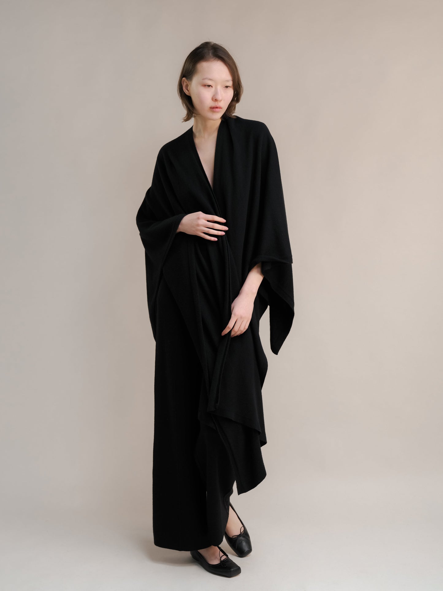 Cashmere Mix Maxi Cape
