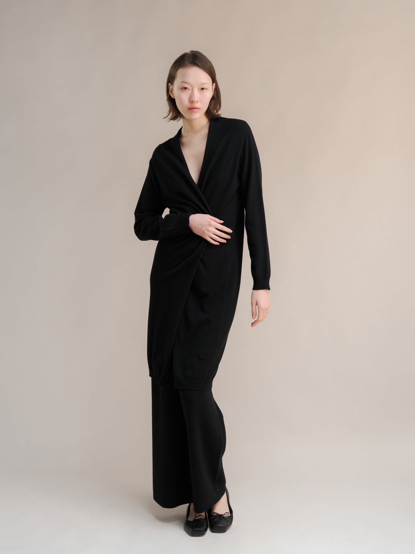 Cashmere Mix Superfine Long Cardigan (3D-Knit)