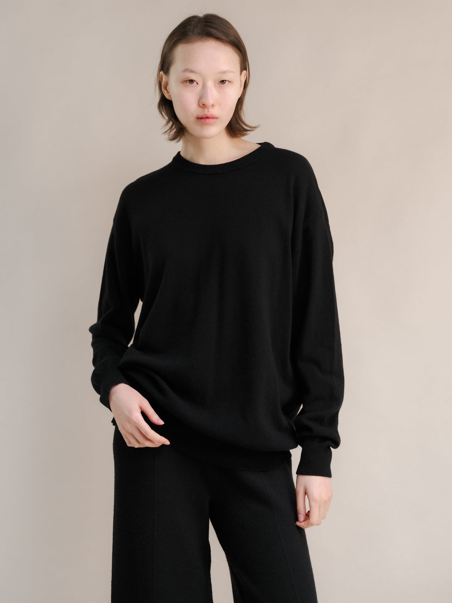 Cashmere Mix Classic Crewneck Sweater