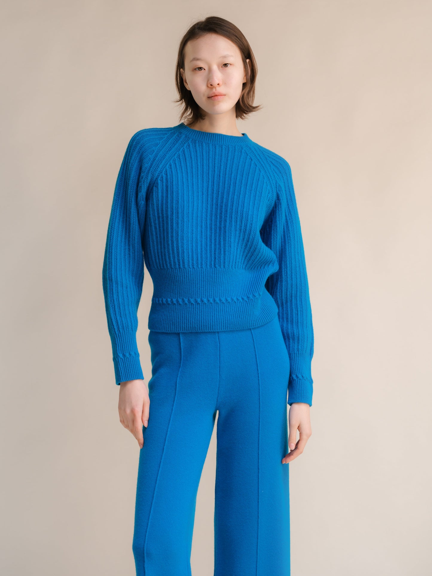 Cashmere Mix Crewneck Raglan Sweater