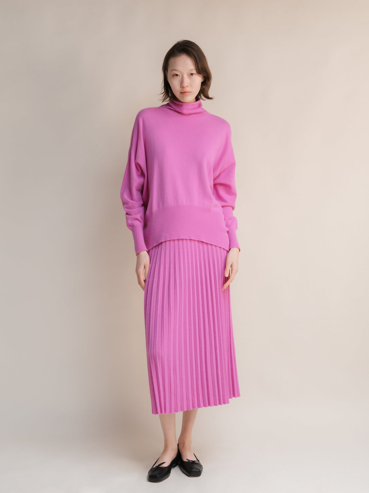 Cashmere Mix Maxi Turtleneck Sweater (3D-Knit)