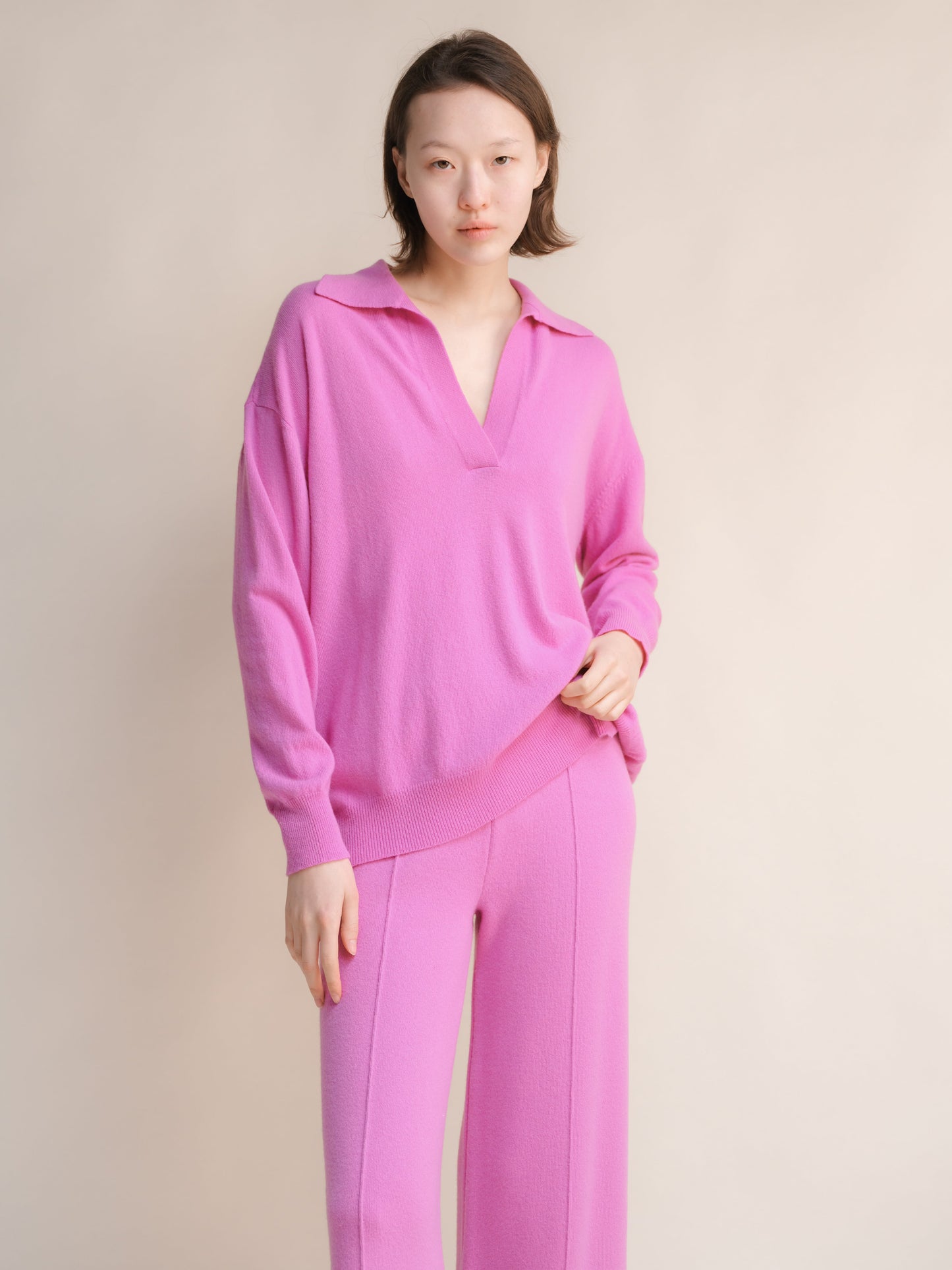 Cashmere Mix Polo Knit