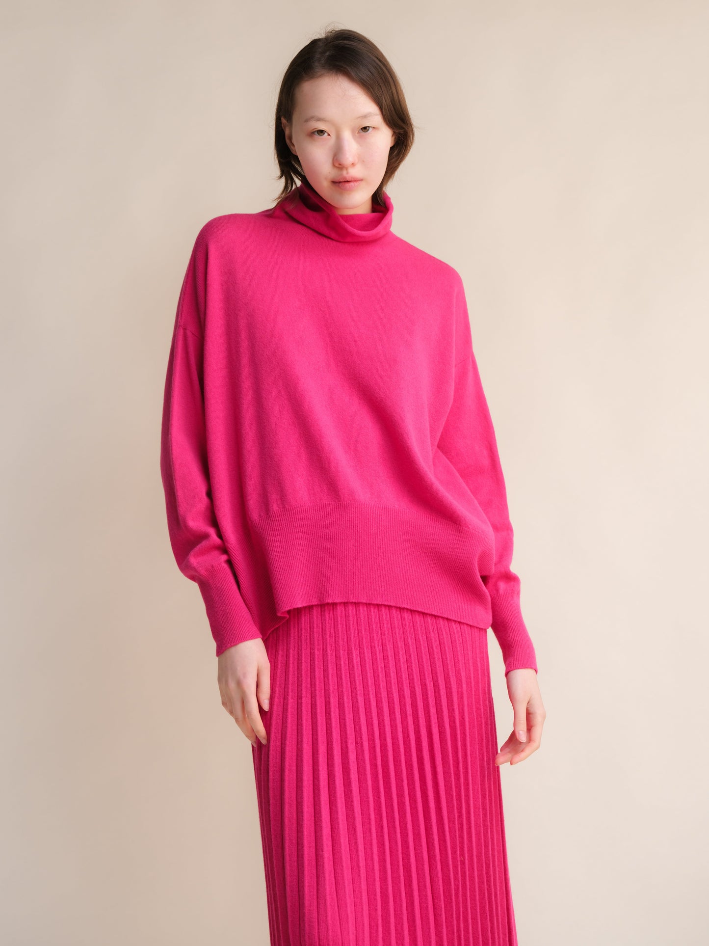 Cashmere Mix Maxi Turtleneck Sweater (3D-Knit)