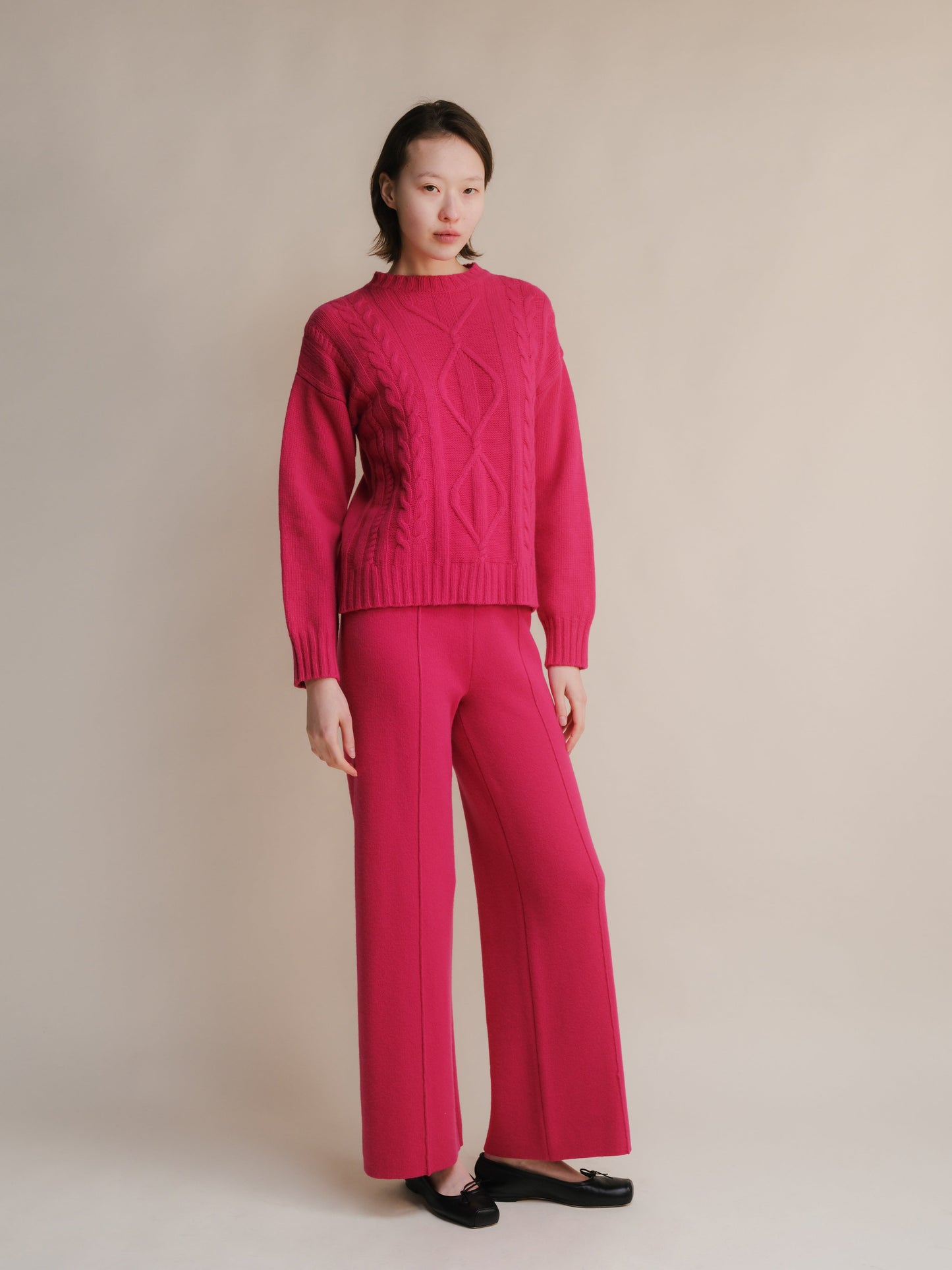 Cashmere Mix Cable Knit Sweater