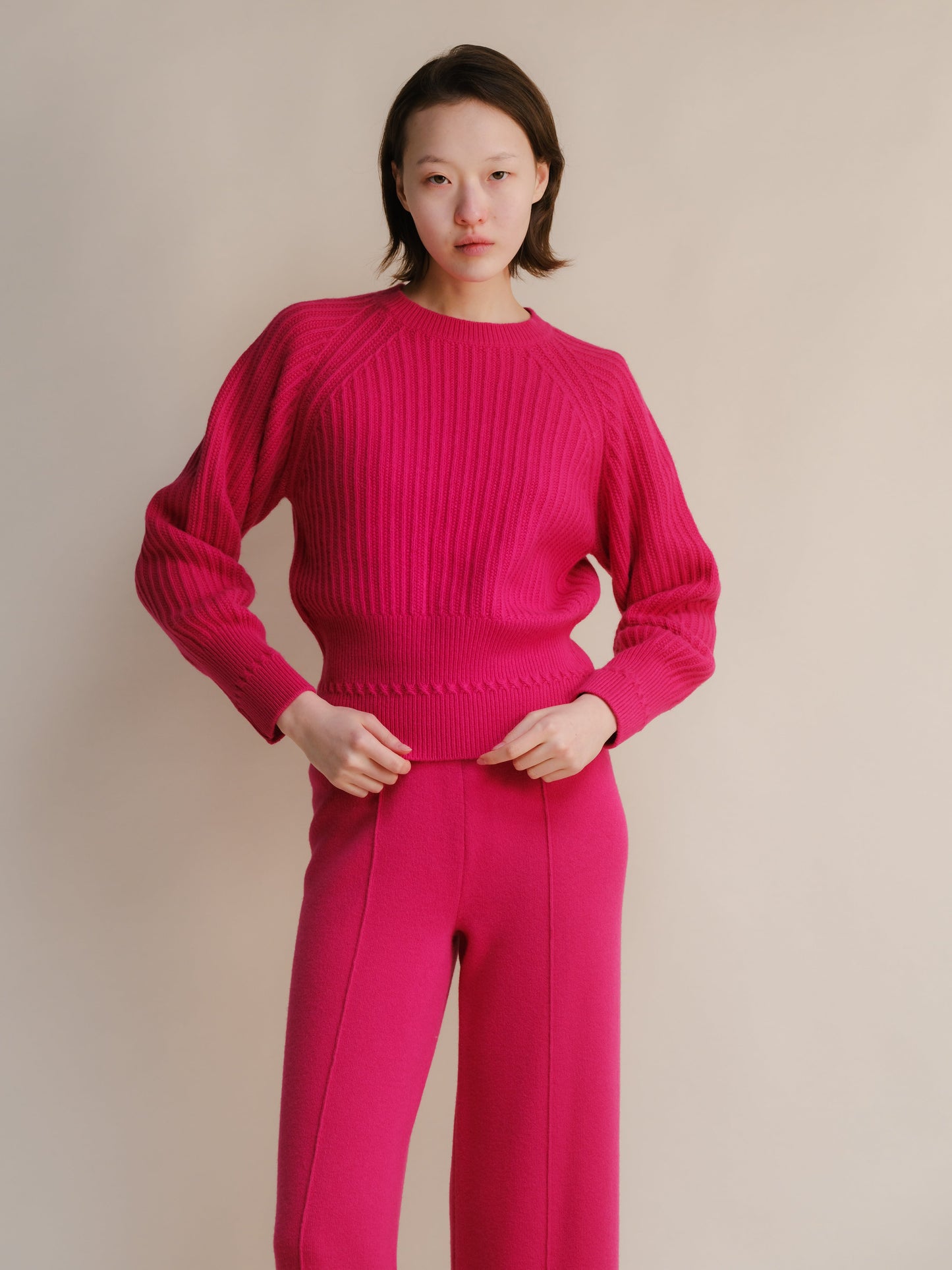 Cashmere Mix Crewneck Raglan Sweater