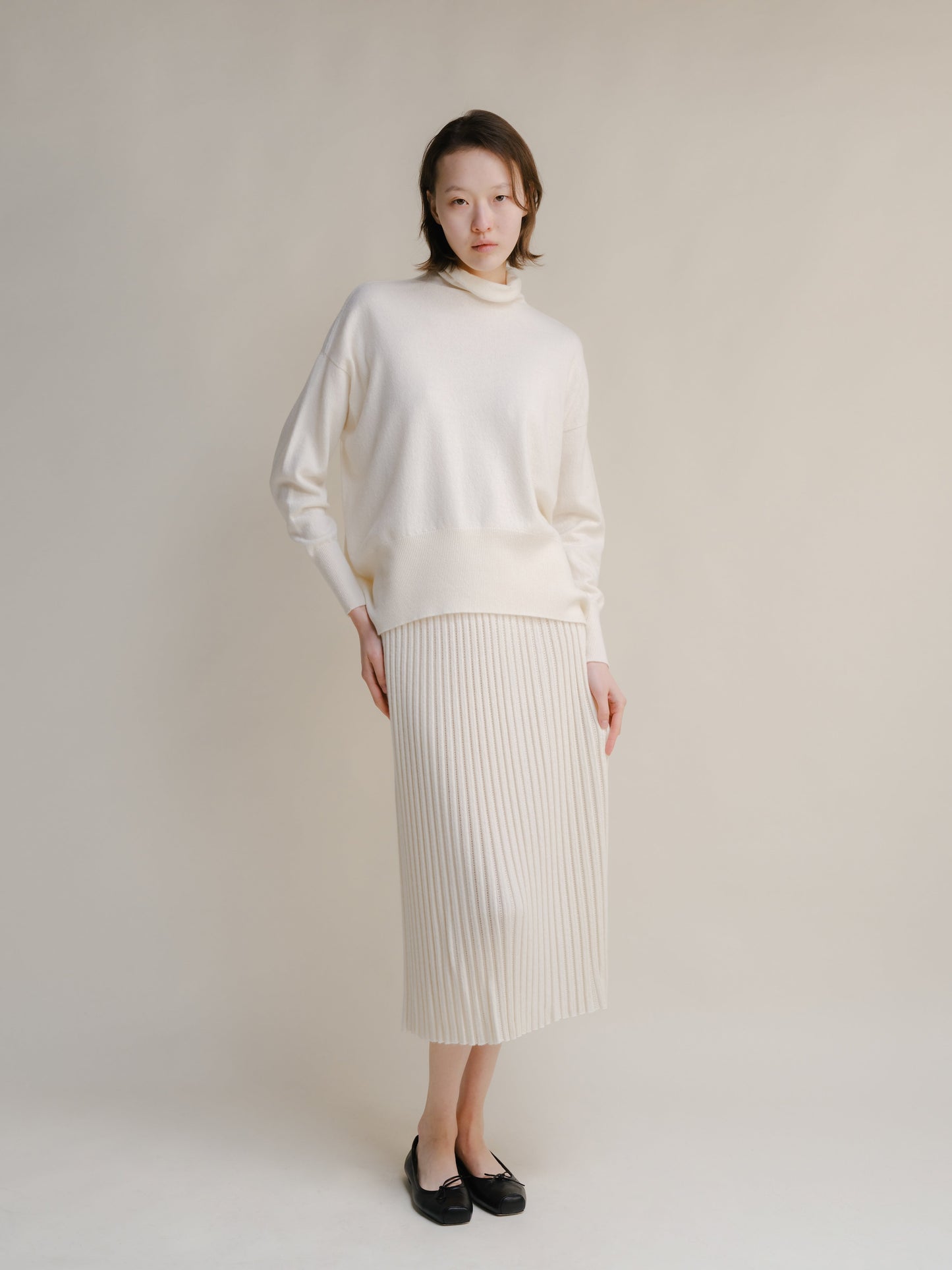 Cashmere Mix Perforated Skirt (3D-Knit)
